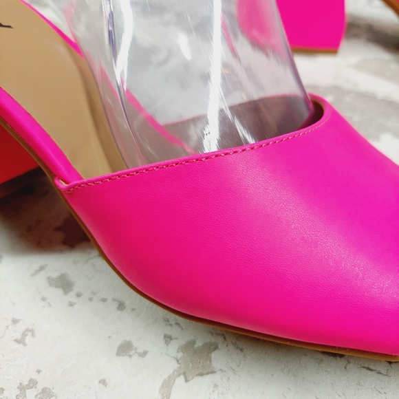 New ABOUND Erica Clear Strap Sandal In Pink Knockout E753 - Picture 7 of 11